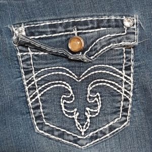 CLASH Womens Jeans Plus sz 3X Embroidered pockets B22 Distressed